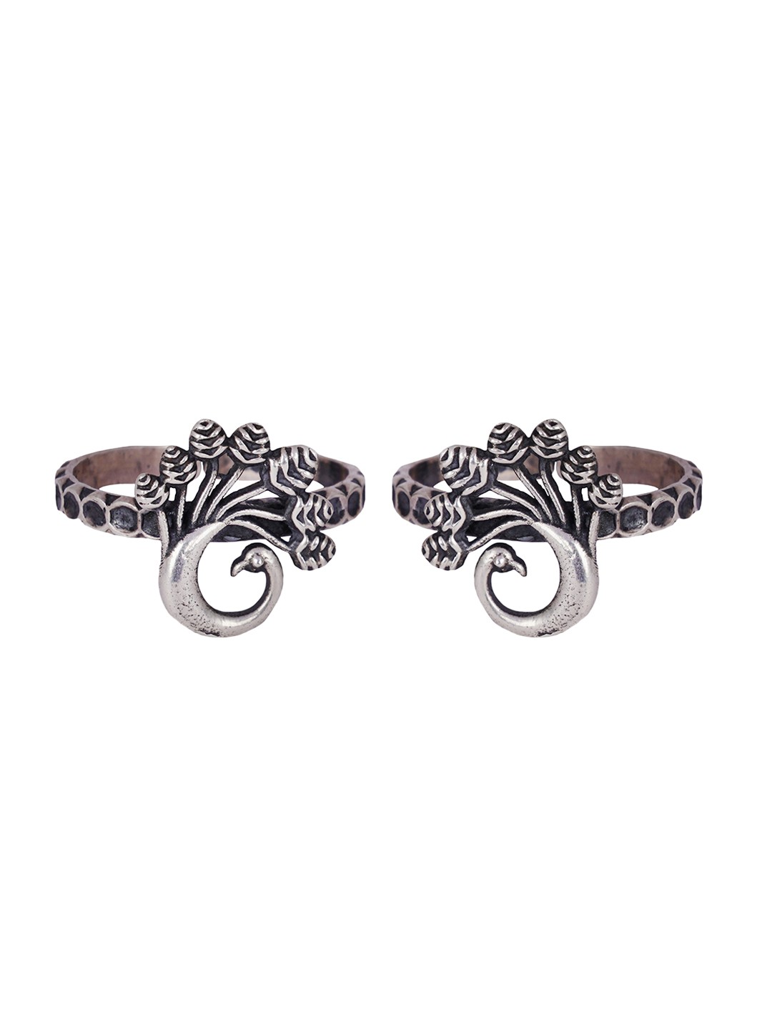 

Shyle 92.5 Sterling Silver Dancing Peacock Adjustable Toe Ring