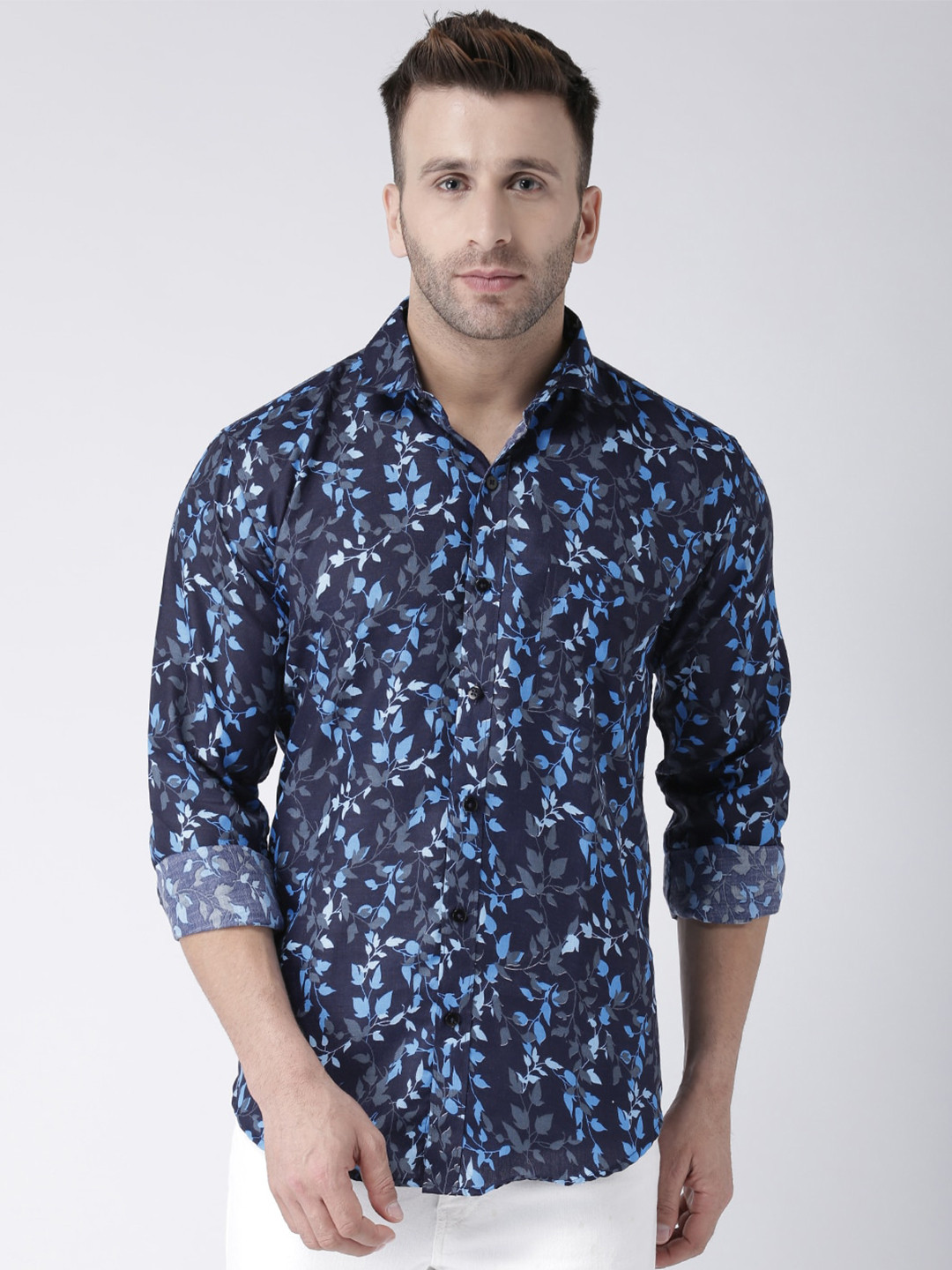 

hangup trend Slim Fit Floral Printed Casual Shirt, Blue