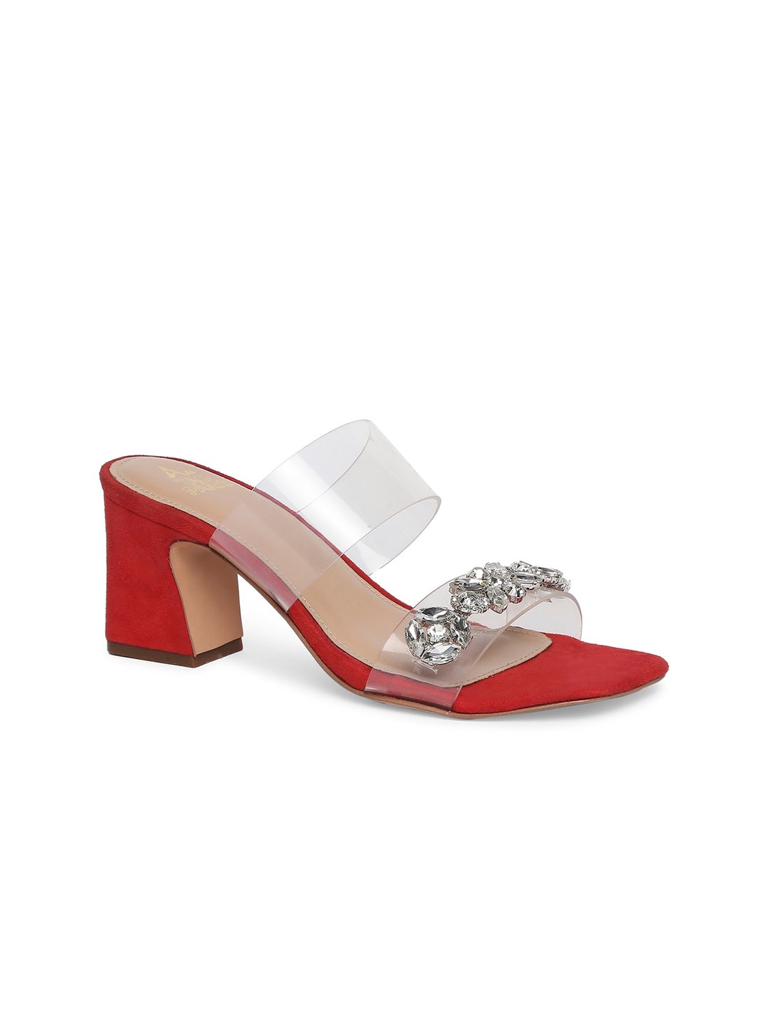 

Tao Paris Embellished Open Toe Block Heels, Red