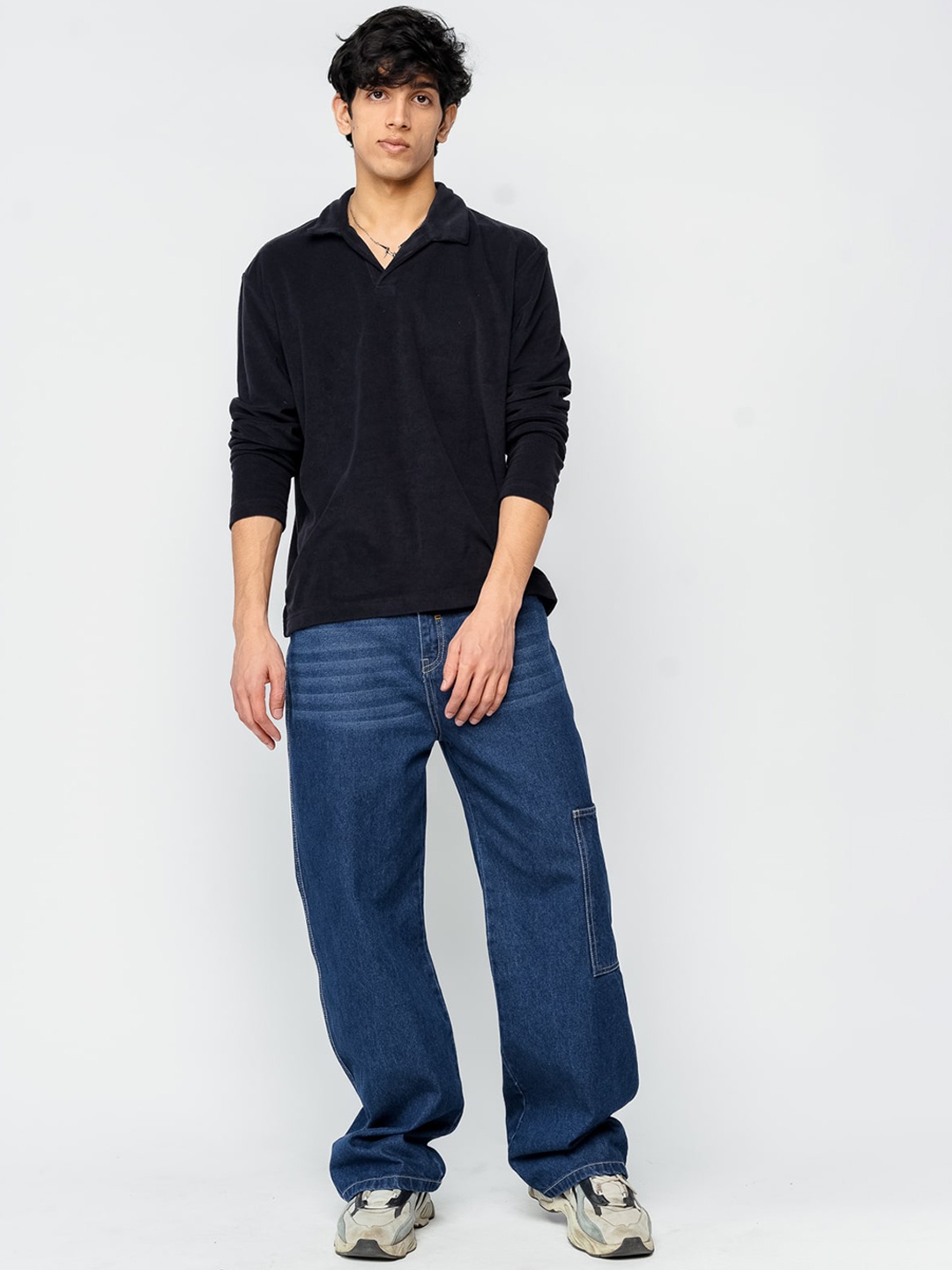 

FREAKINS Men Mid Rise Clean Look Straight Fit Cotton Jeans, Blue