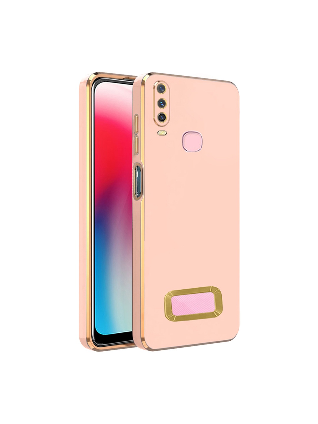 

Karwan Camera Protection Vivo Y17 Phone Back Cover, Peach