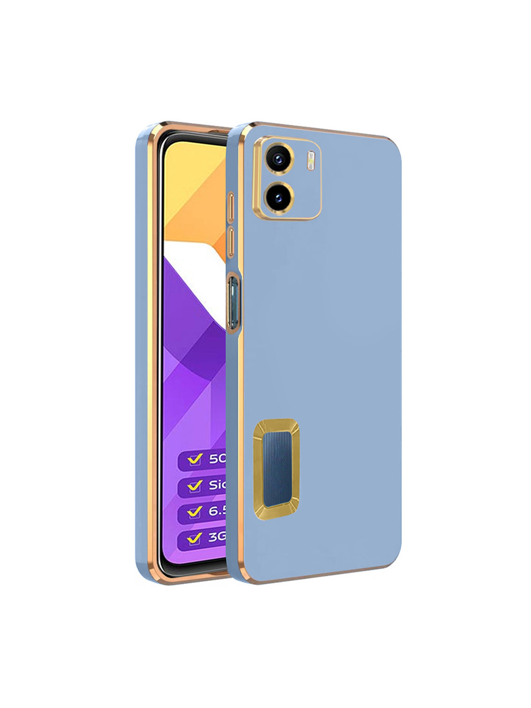 

Karwan Camera Protection Vivo Y15S Phone Back Case, Blue