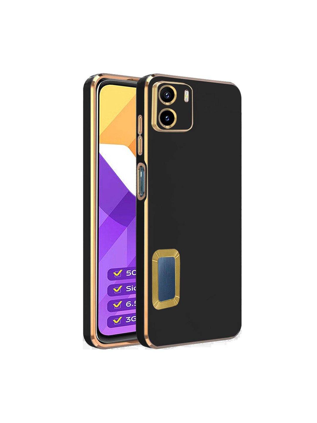 

Karwan Camera Protection Vivo Y15S Phone Back Cover, Black