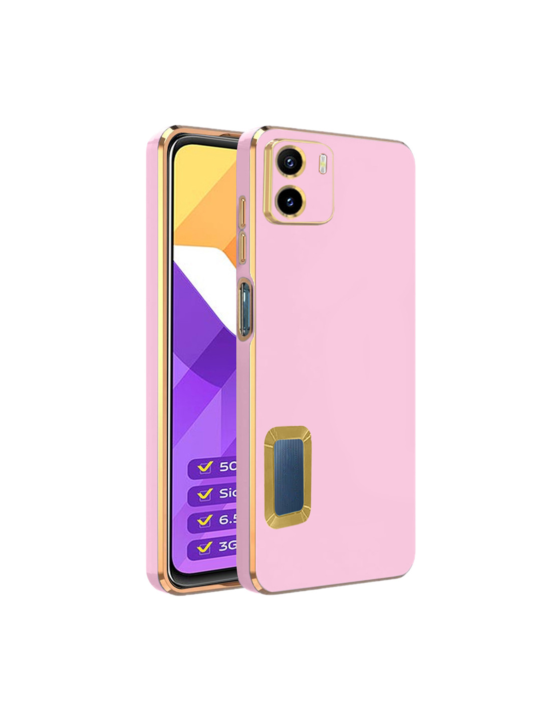 

Karwan Camera Protection Vivo Y15S Phone Back Cover, Pink