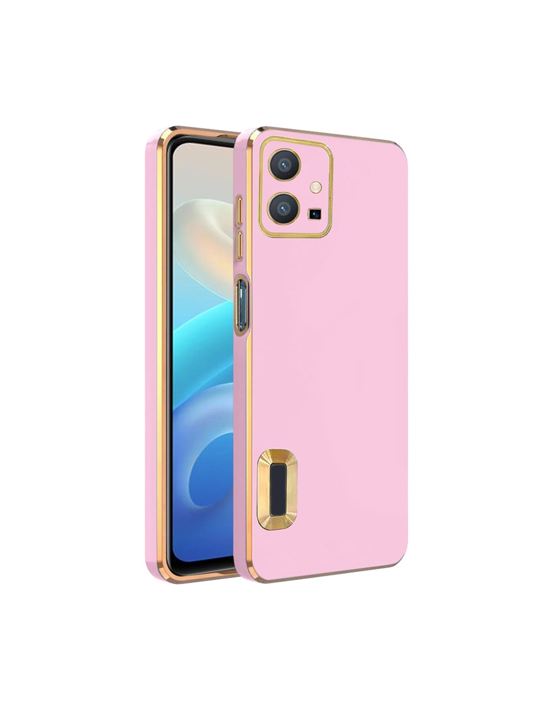 

Karwan Camera Protection Vivo Y55 5G Phone Back Cover, Pink
