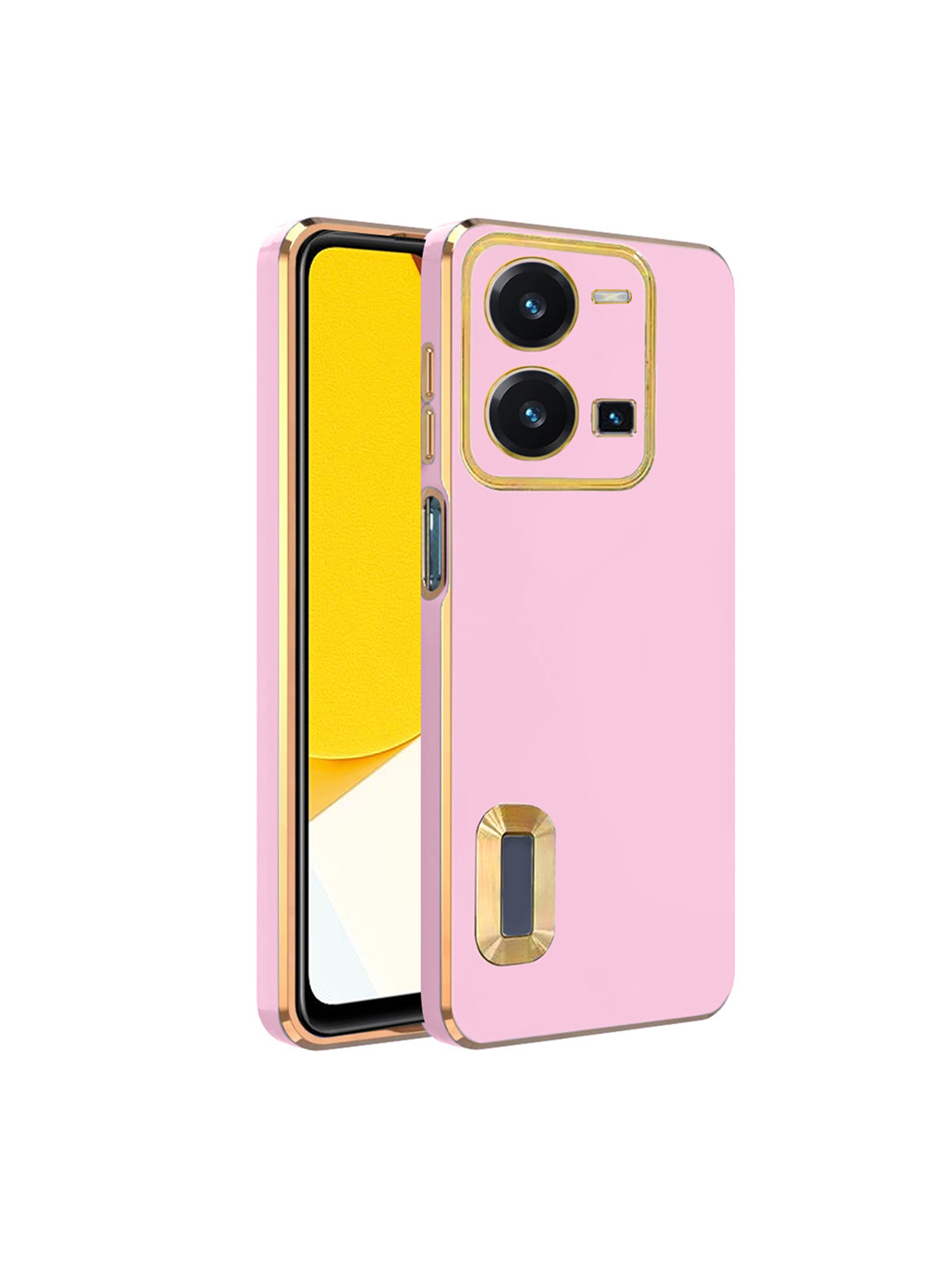 

Karwan Vivo Y35 Sweat-Proof Compatible Phone Back Cover, Pink