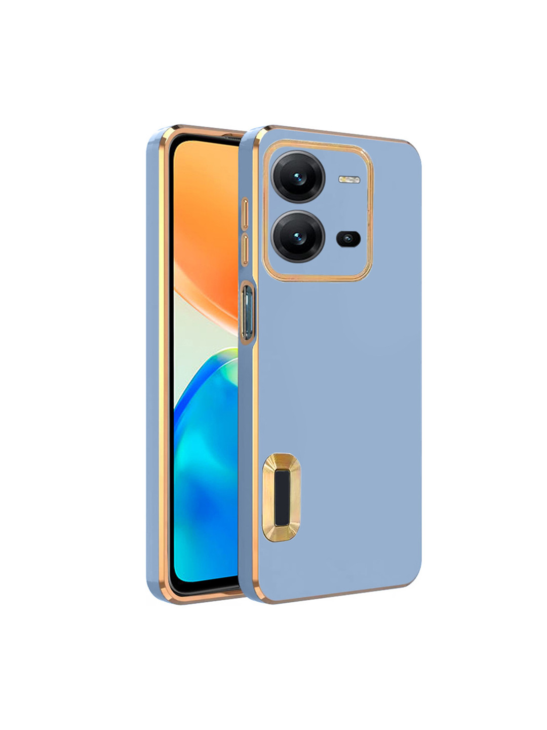 

Karwan Vivo V25 Sweat-Proof Compatible Phone Back Cover, Blue
