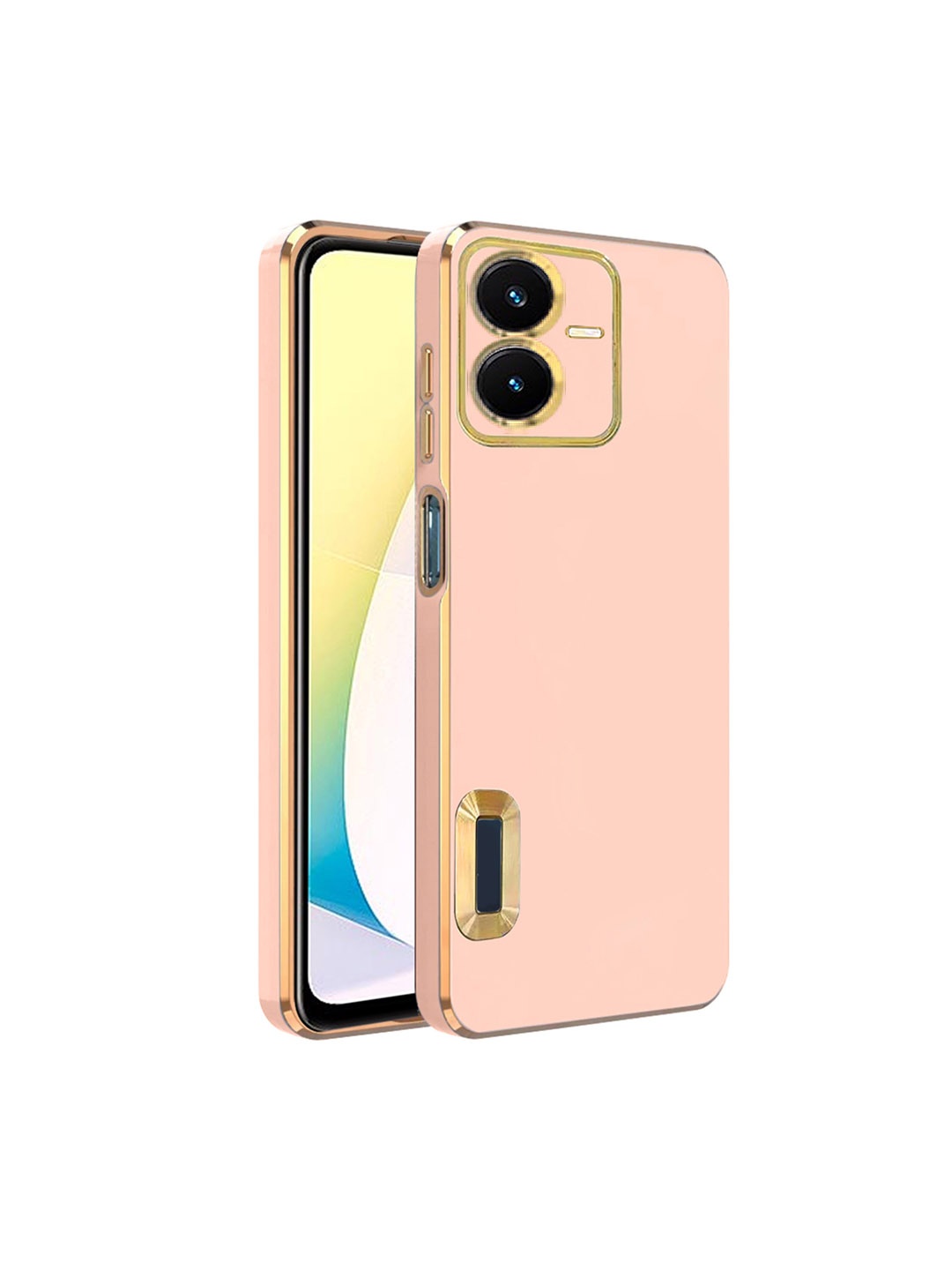 

Karwan Vivo Y22 Sweat-Proof Compatible Phone Back Cover, Pink