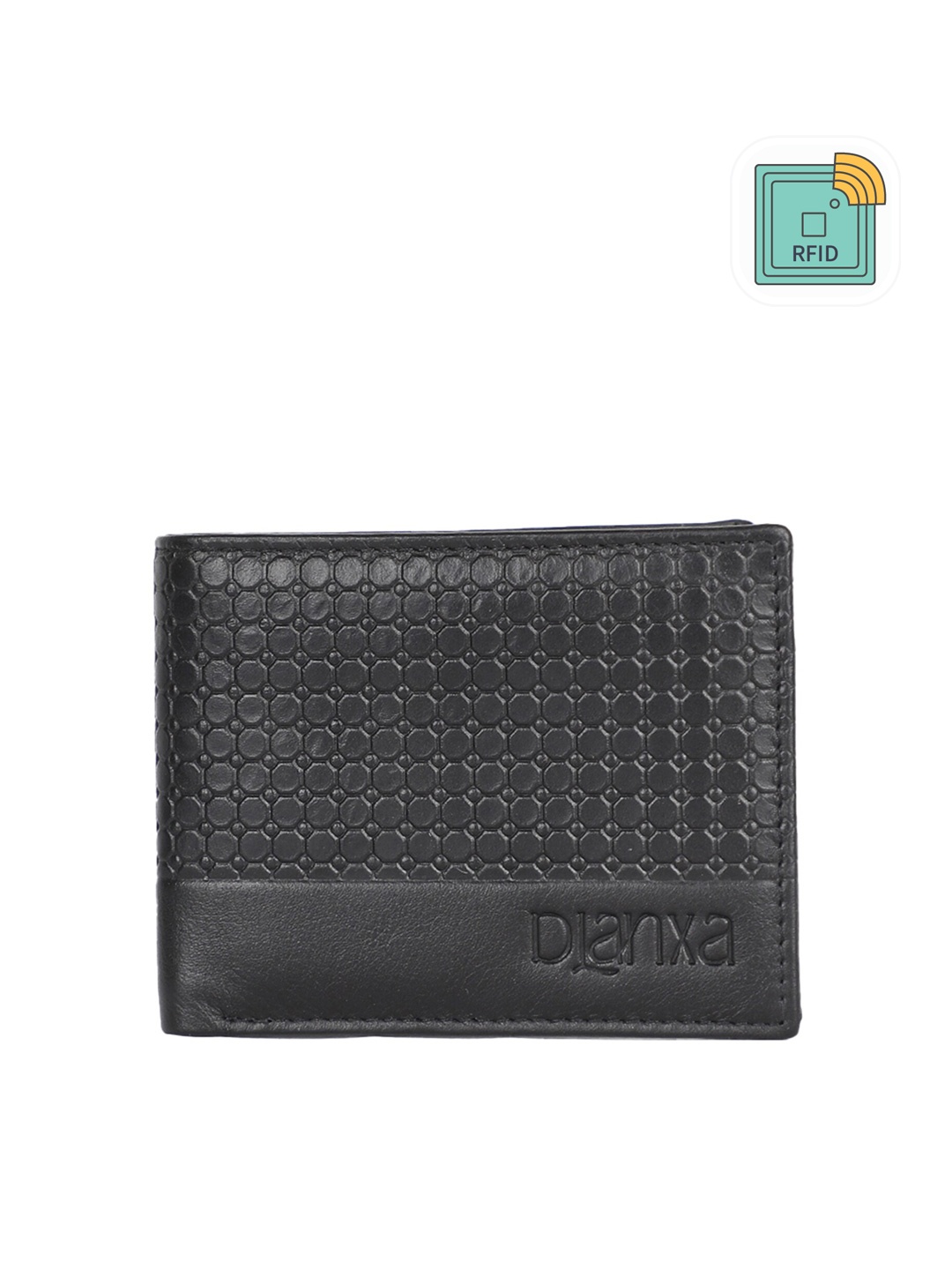 

Dlanxa Men Textured PU Two Fold Wallet, Black