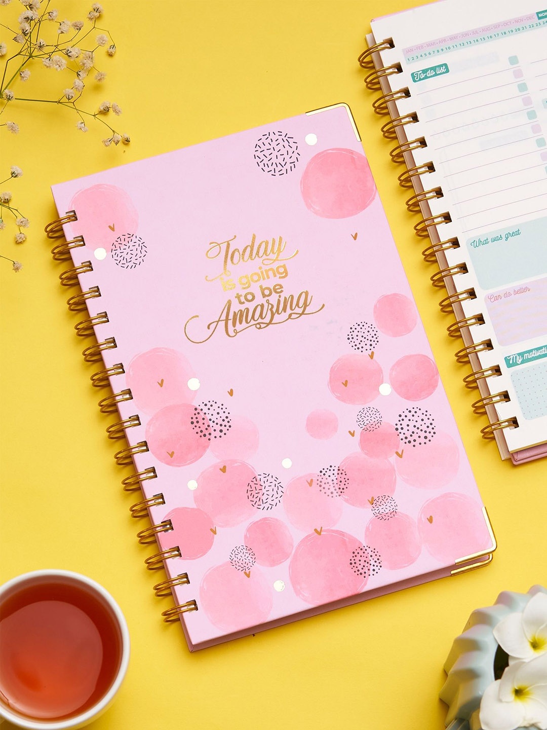 

Doodle Printed A5- Planner Notebook, Pink