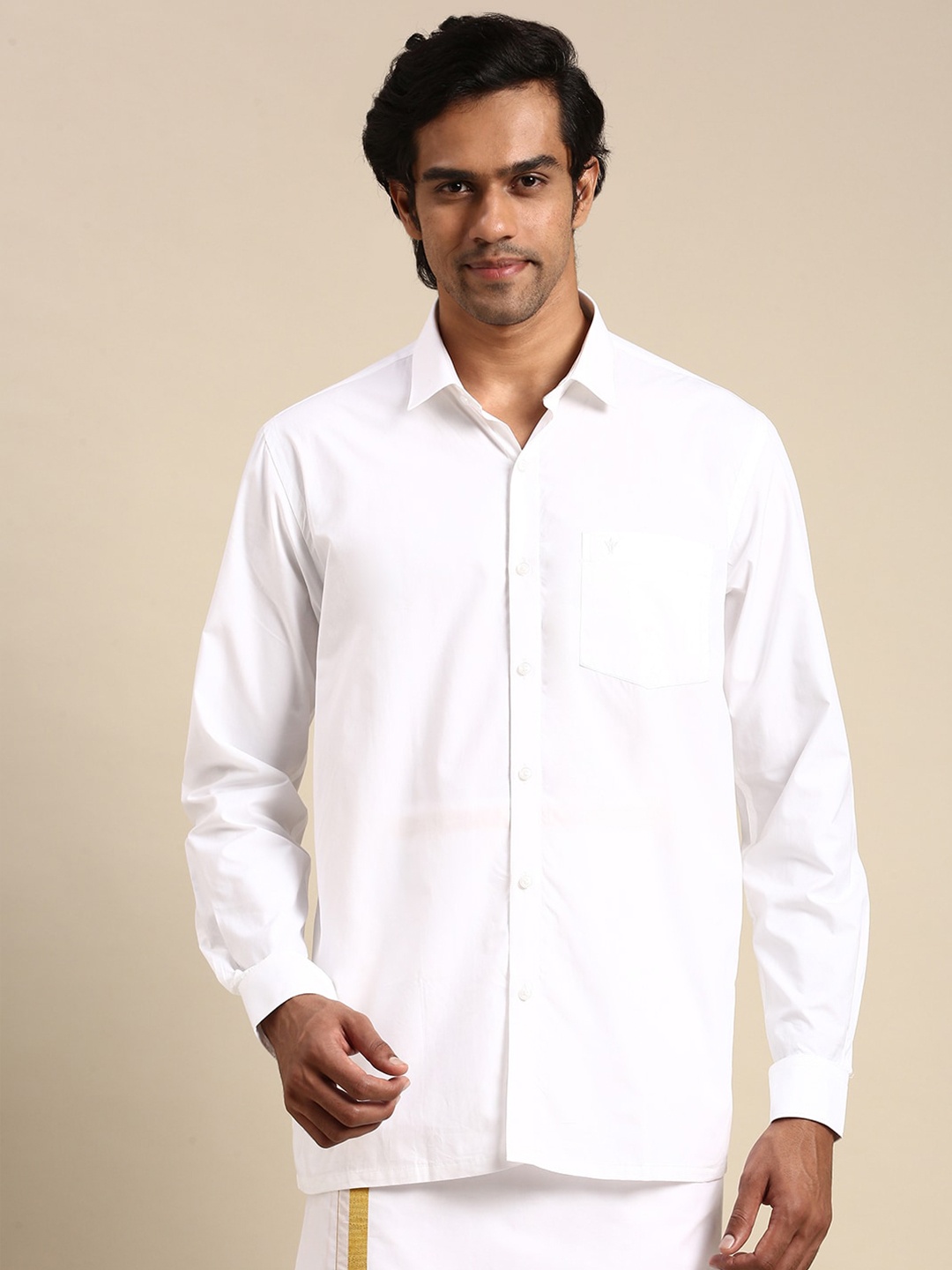 

Ramraj Men White Formal Cotton Shirt