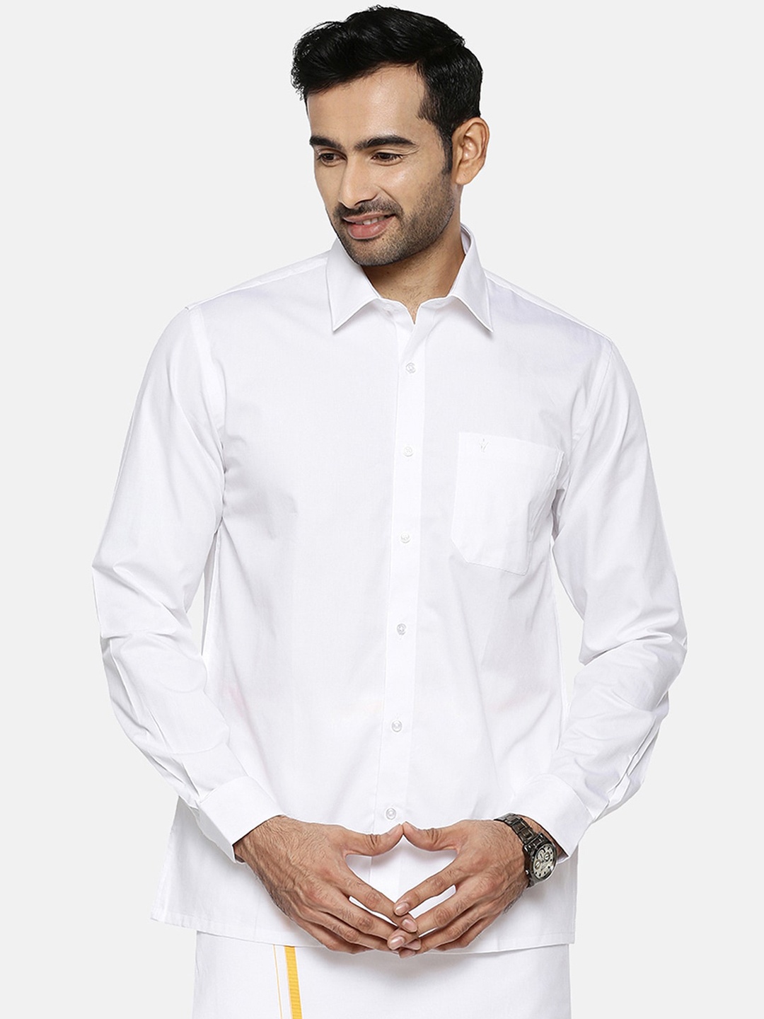 

Ramraj Spread Collar Cotton Casual Shirt, White