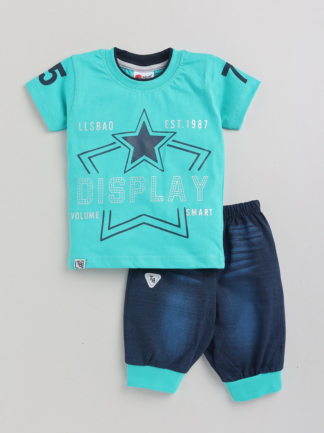 

Mars Infiniti Boys Printed Cotton T-shirt with Trousers, Blue