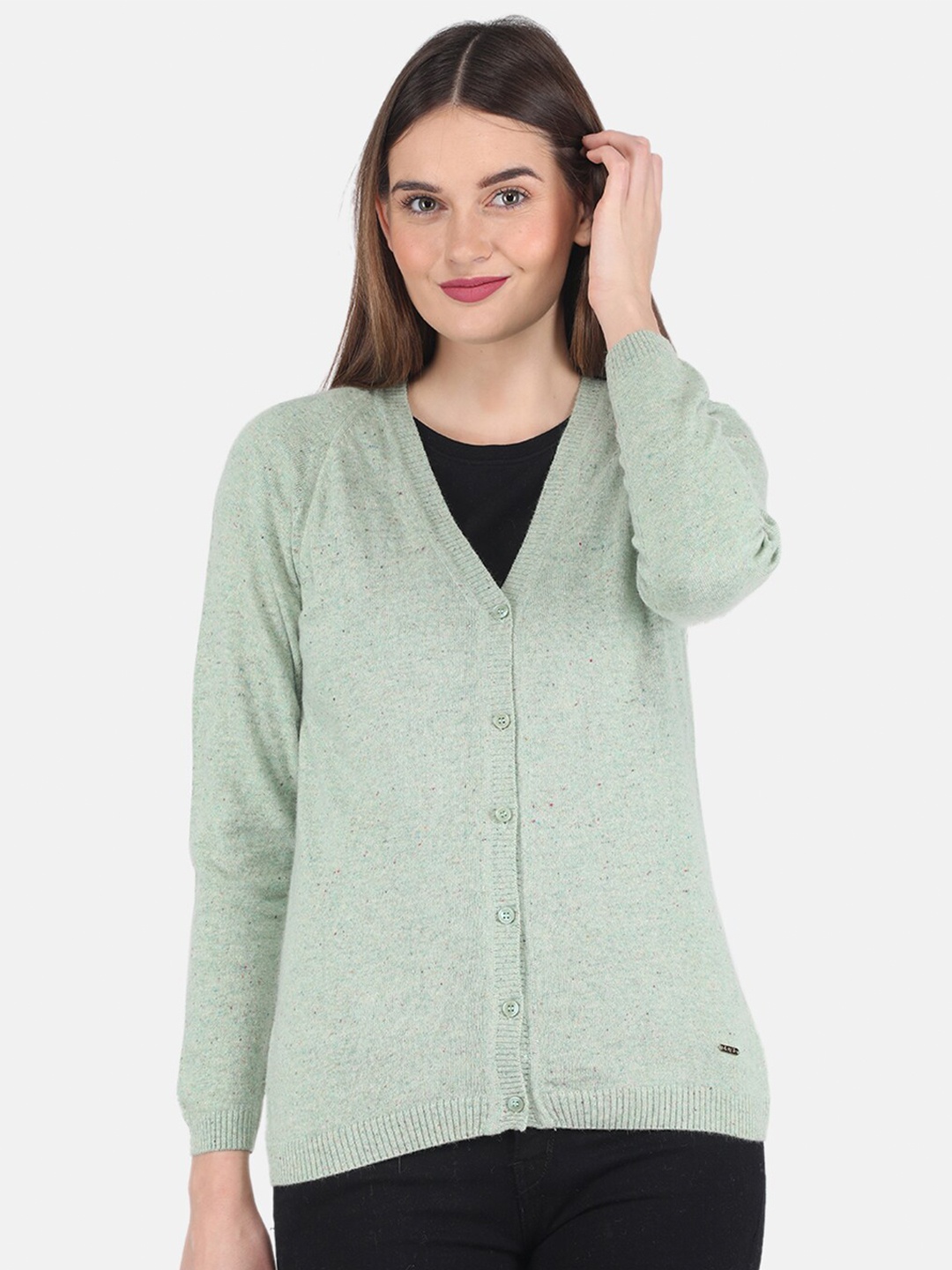 

Monte Carlo V-Neck Cardigan Sweater, Green