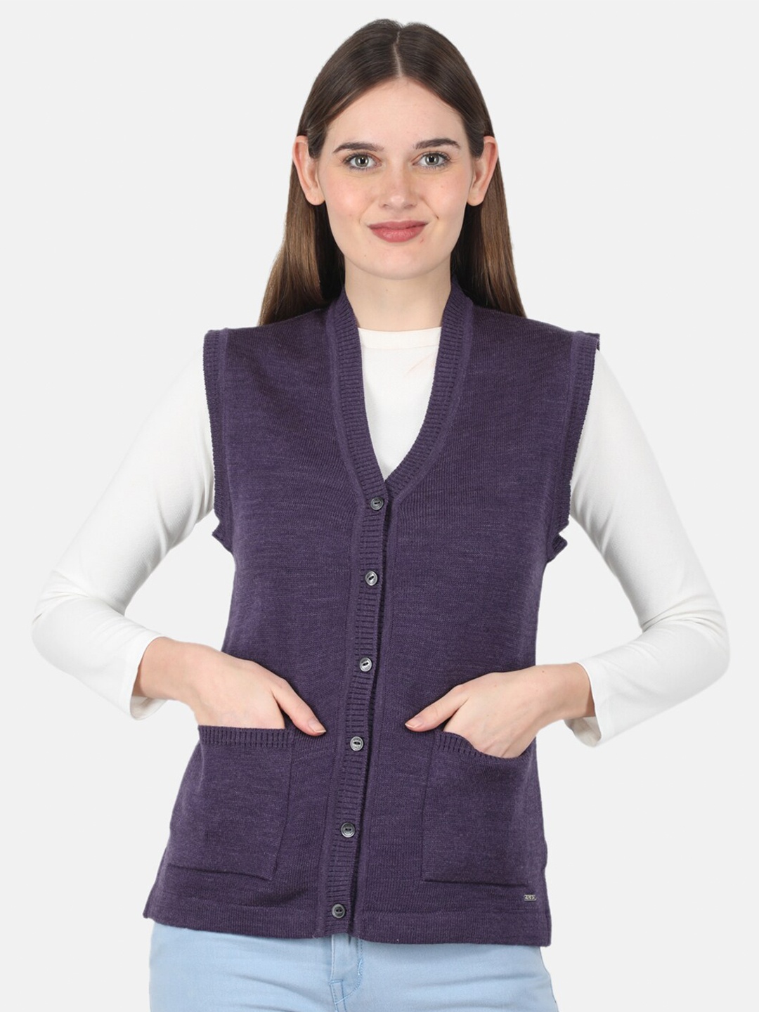 

Monte Carlo V-Neck Cardigan Sweater, Purple