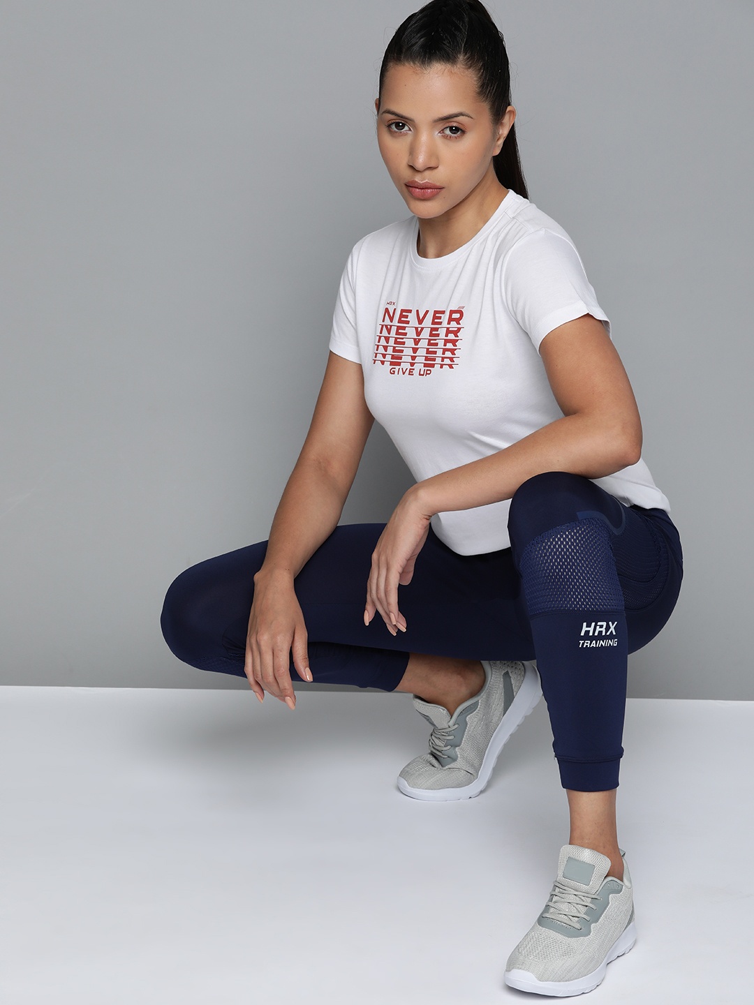 

HRX by Hrithik Roshan Typography Printed Gym T-shirt, White