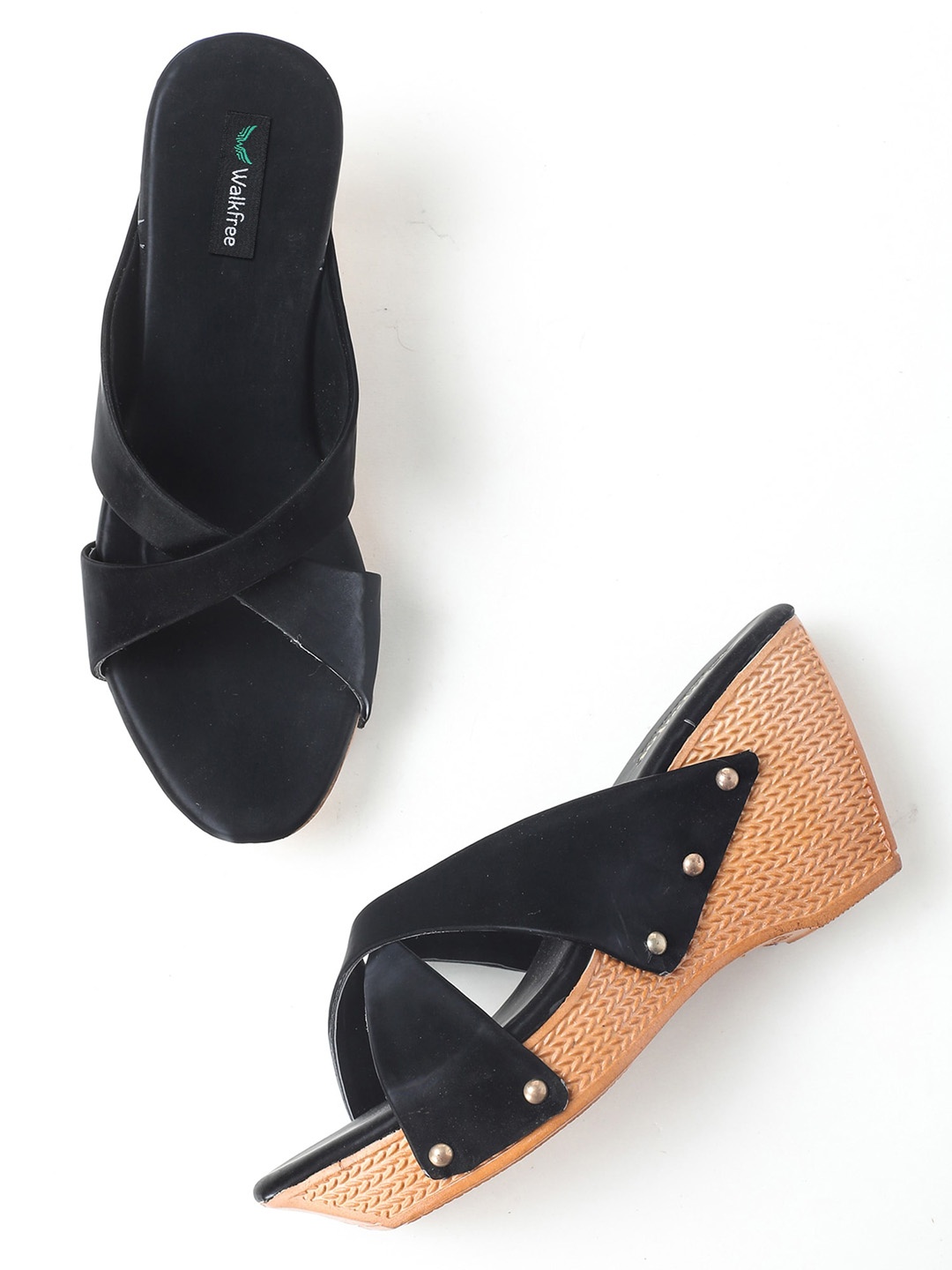 

Walkfree Open Toe Wedge Heels, Black
