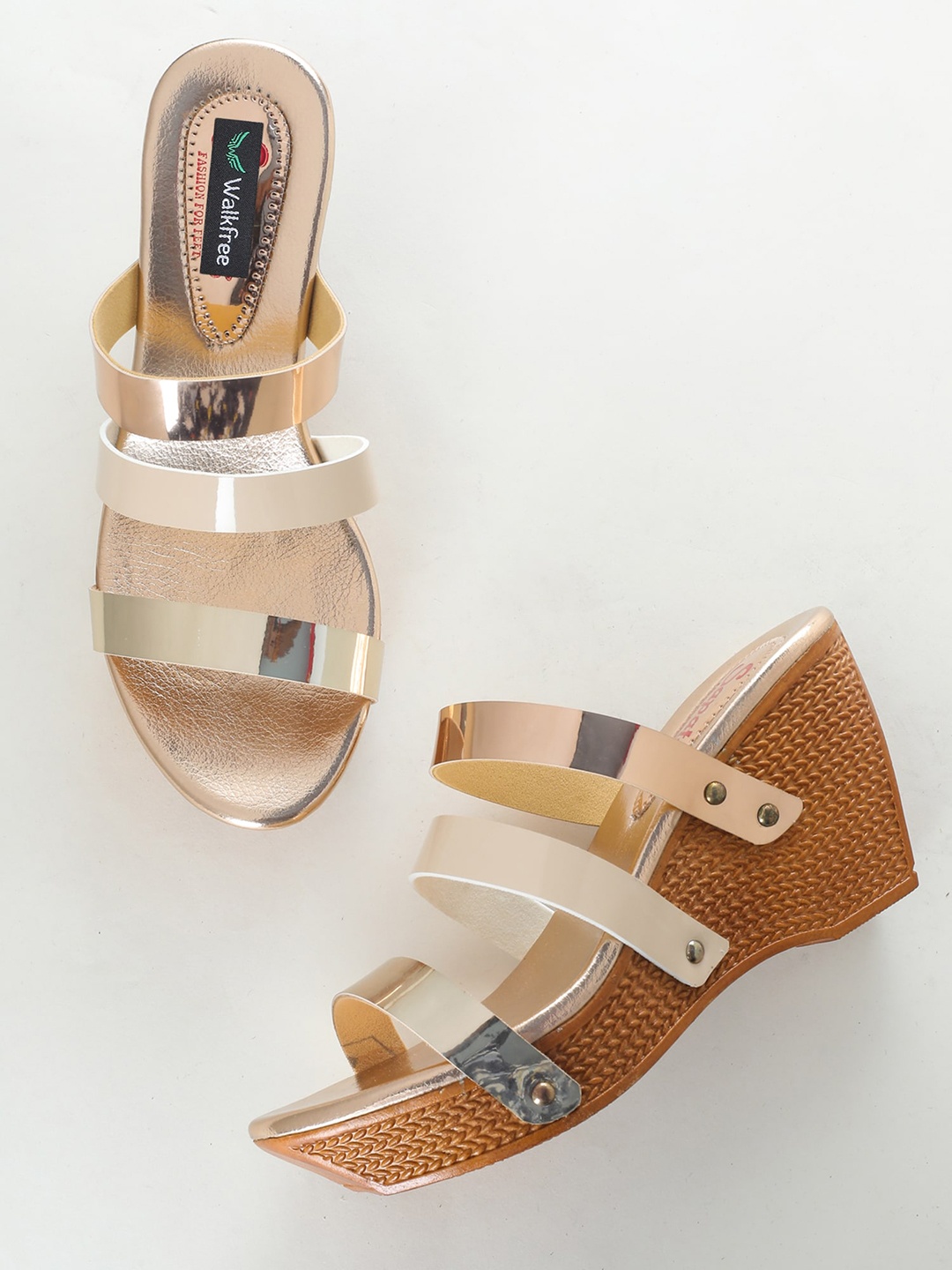 

Walkfree Open Toe Wedge Heels, Gold