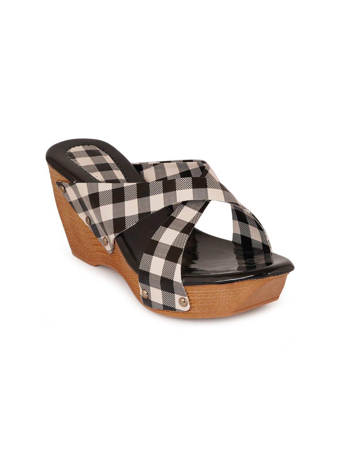 

Walkfree Printed Wedge Sandals, Black