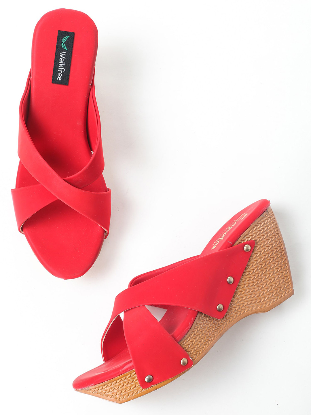 

Walkfree Open Back Wedge Sandals, Red
