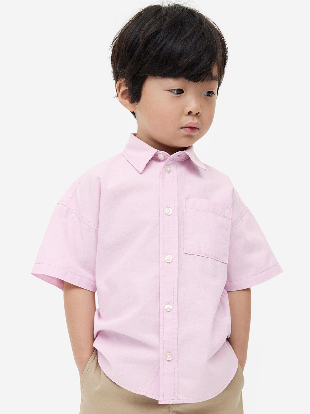 

H&M Boys Pure Cotton Oxford Shirt, Pink