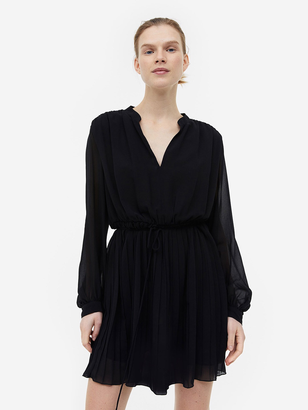 

H&M Pleated Dress, Black