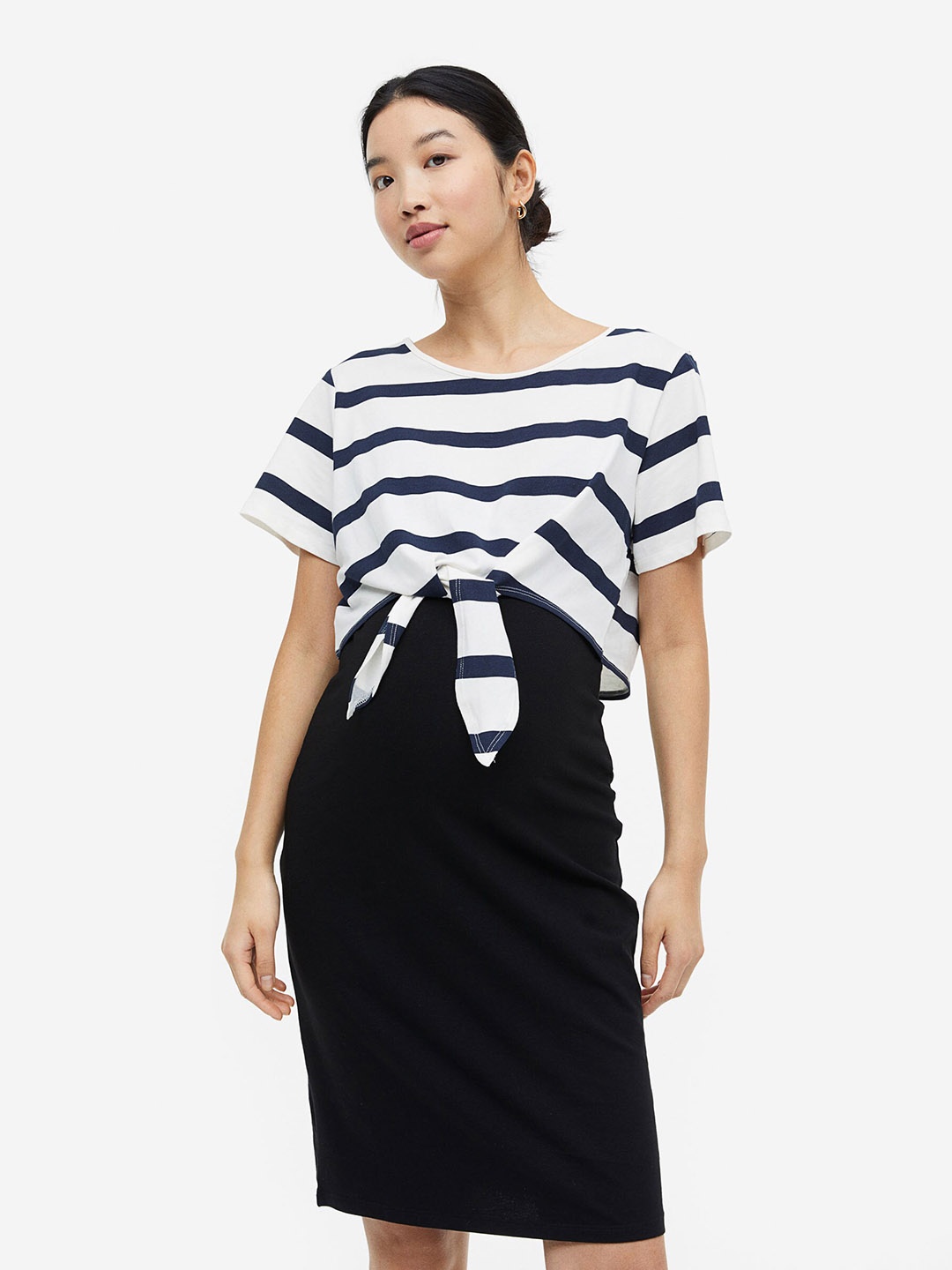 

H&M MAMA Before & After Tie-Detail Nursing Dress, Black