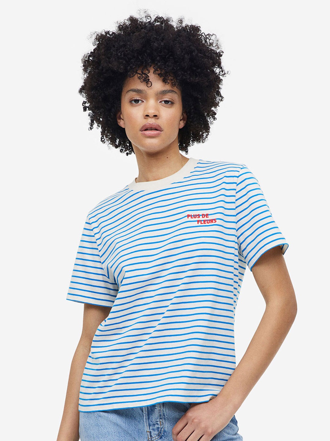 

H&M Pure Cotton T-shirt, Blue