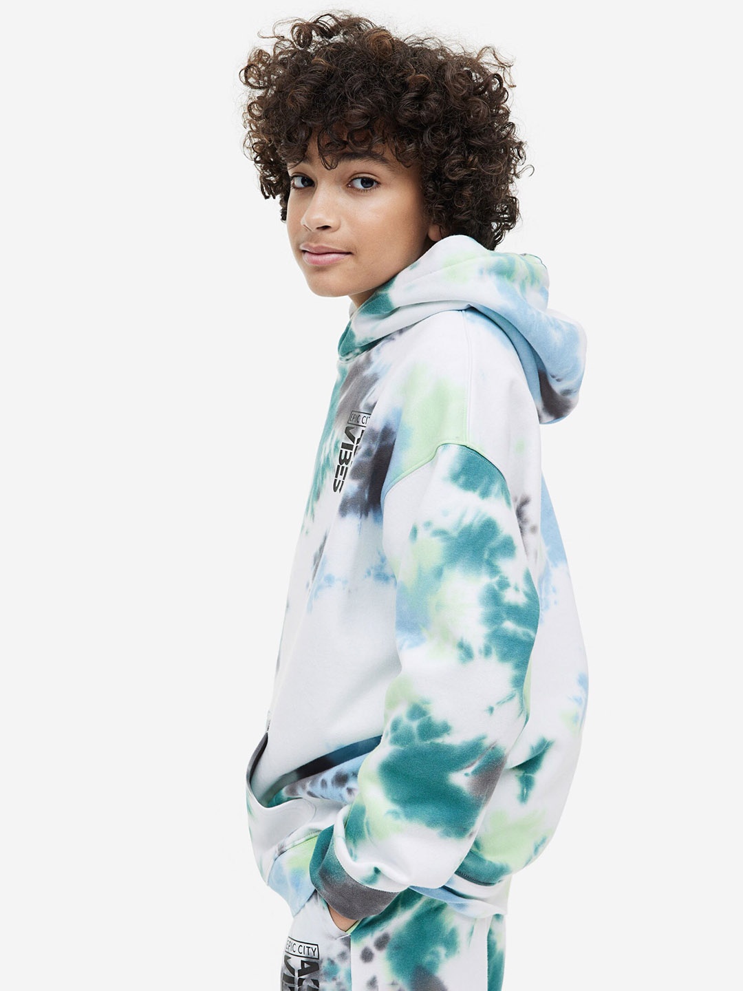 

H&M Boys Oversized Printed Hoodie, White