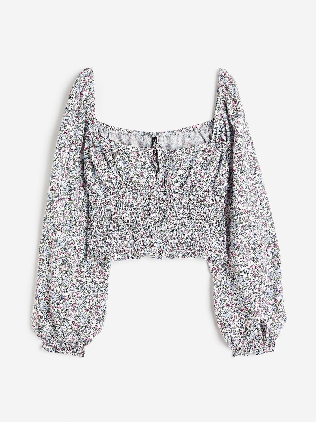 

H&M Women Smocked Blouse, White
