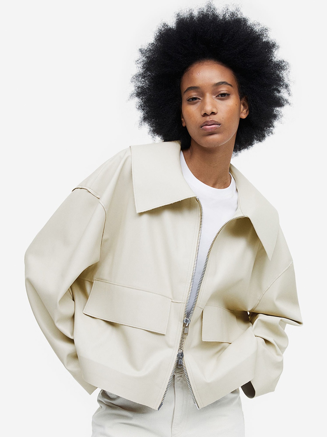 

H&M Oversized Jacket, Beige