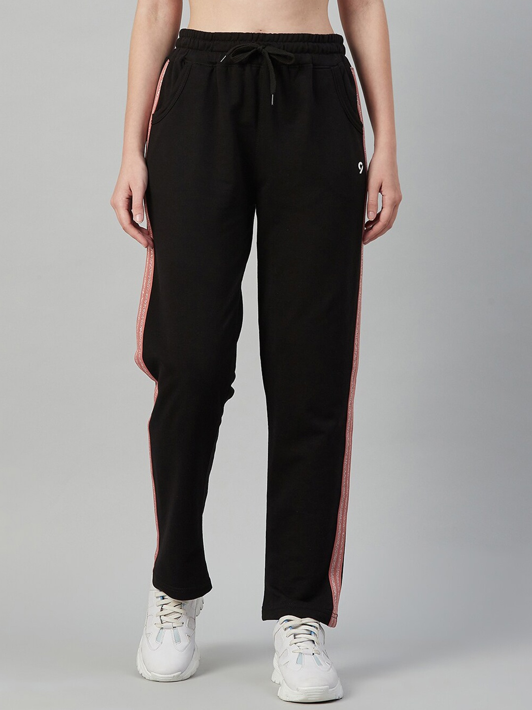 

C9 AIRWEAR Women High-Rise Rapid Dry Track Pants With Side Tape, Black