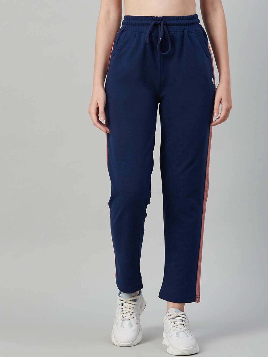 

C9 AIRWEAR Women Rapid Dry Side Tape Detail Track Pants, Navy blue