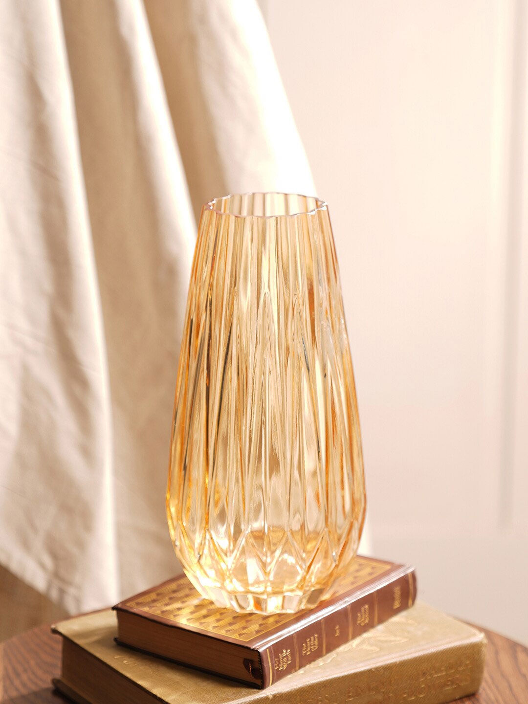 

Pure Home and Living Brown Patterned Large Glass Flower Vase