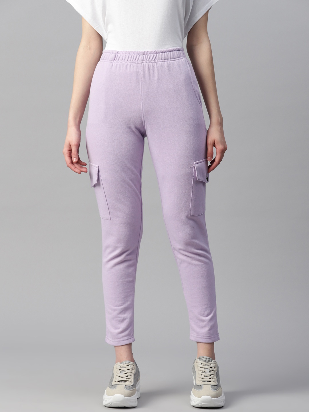 

Laabha Cargo Slim Fit Track Pants, Lavender