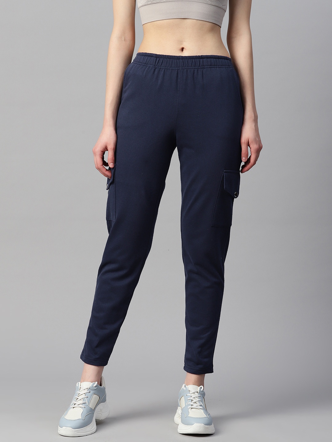 

Laabha Cargo Slim Fit Track Pants, Navy blue