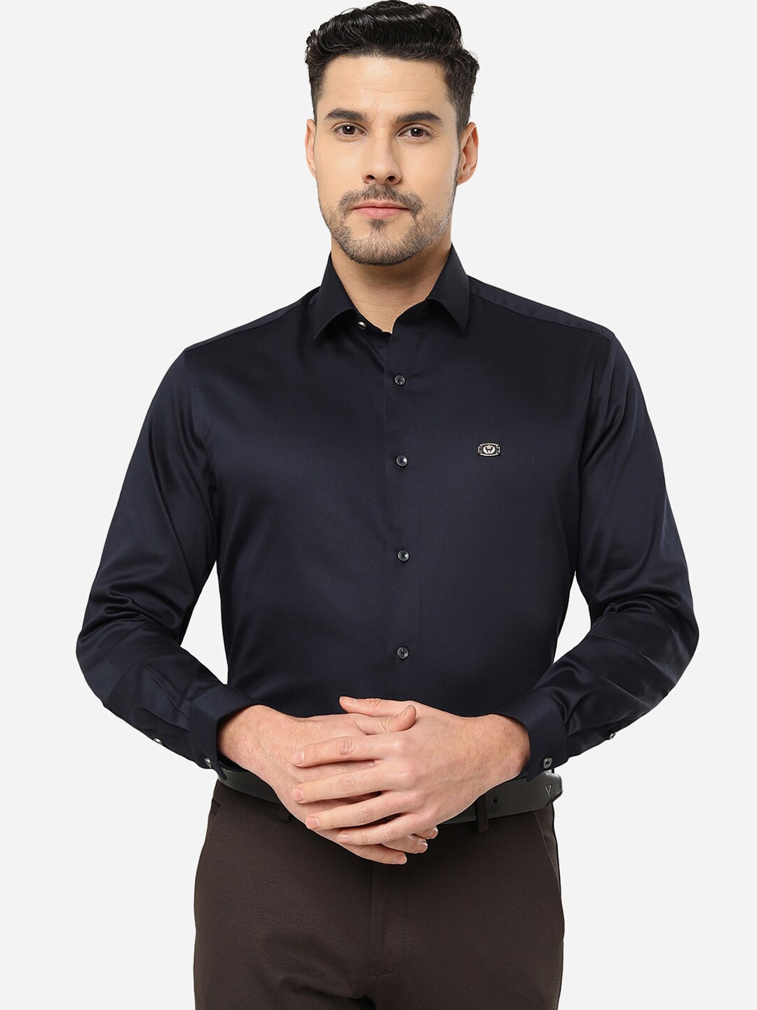 

Greenfibre Men Slim Fit Party Cotton Shirt, Blue