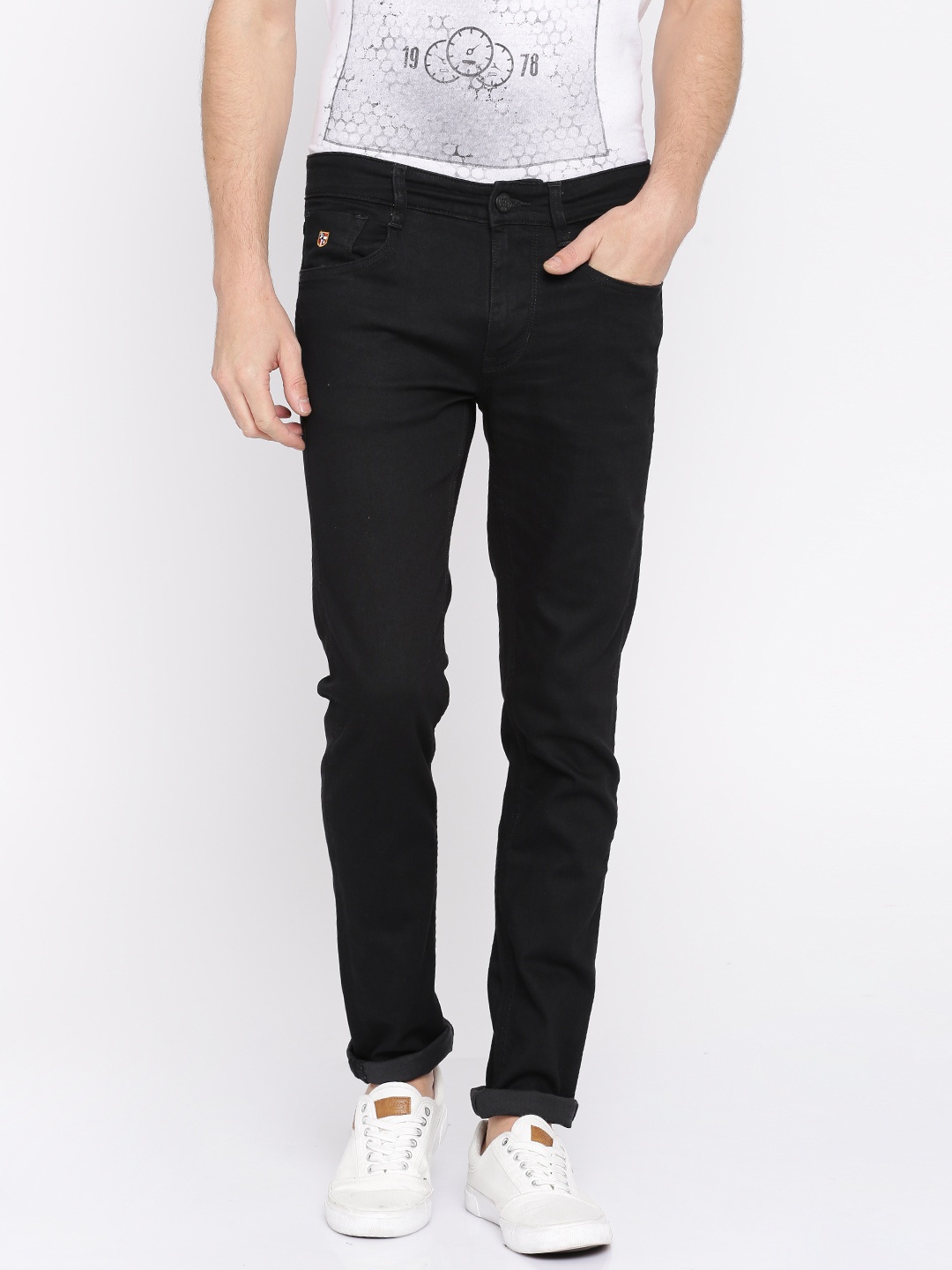 

U.S. Polo Assn. Denim Co. Men Black Skinny Fit Mid-Rise Clean Look Stretchable Jeans