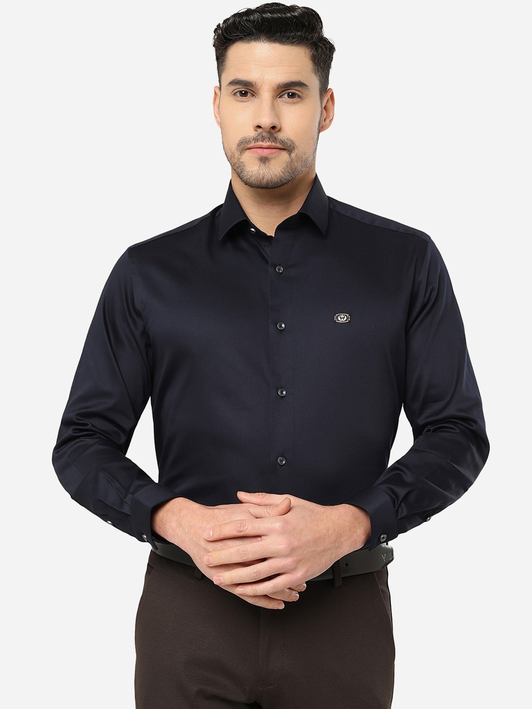 

Greenfibre Slim Fit Formal Cotton Shirt, Navy blue