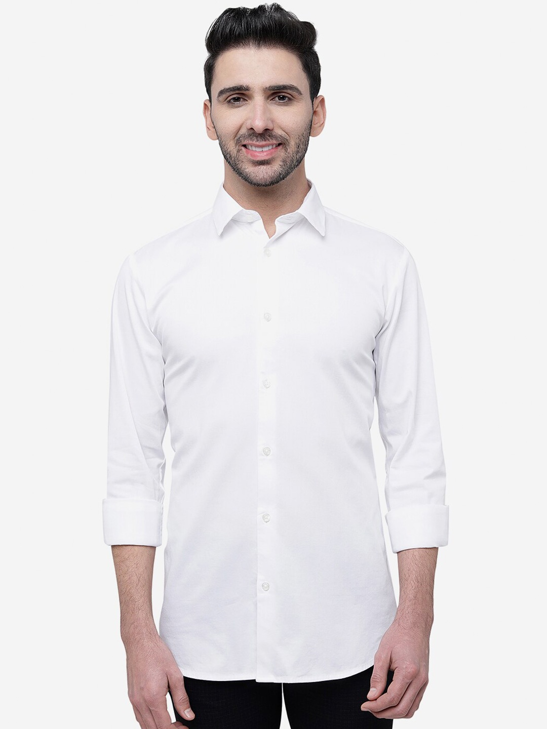 

JADE BLUE Slim Fit Casual Cotton Shirt, White