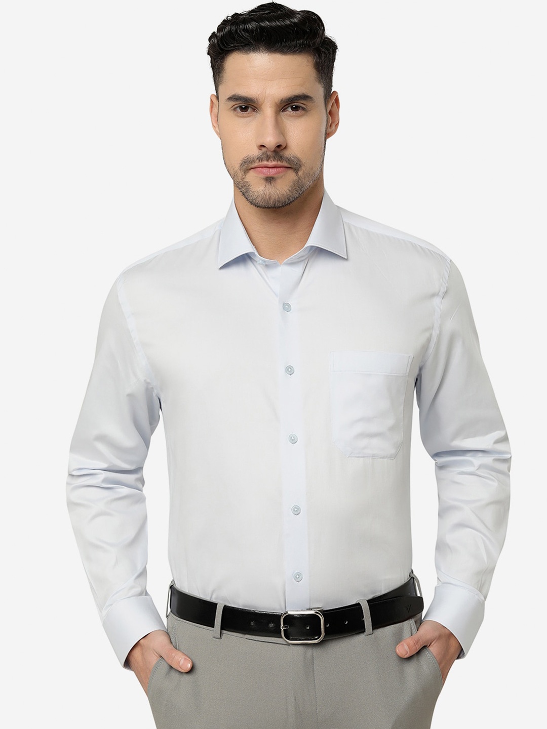 

JADE BLUE Spread Collar Regular Fit Cotton Formal Shirt