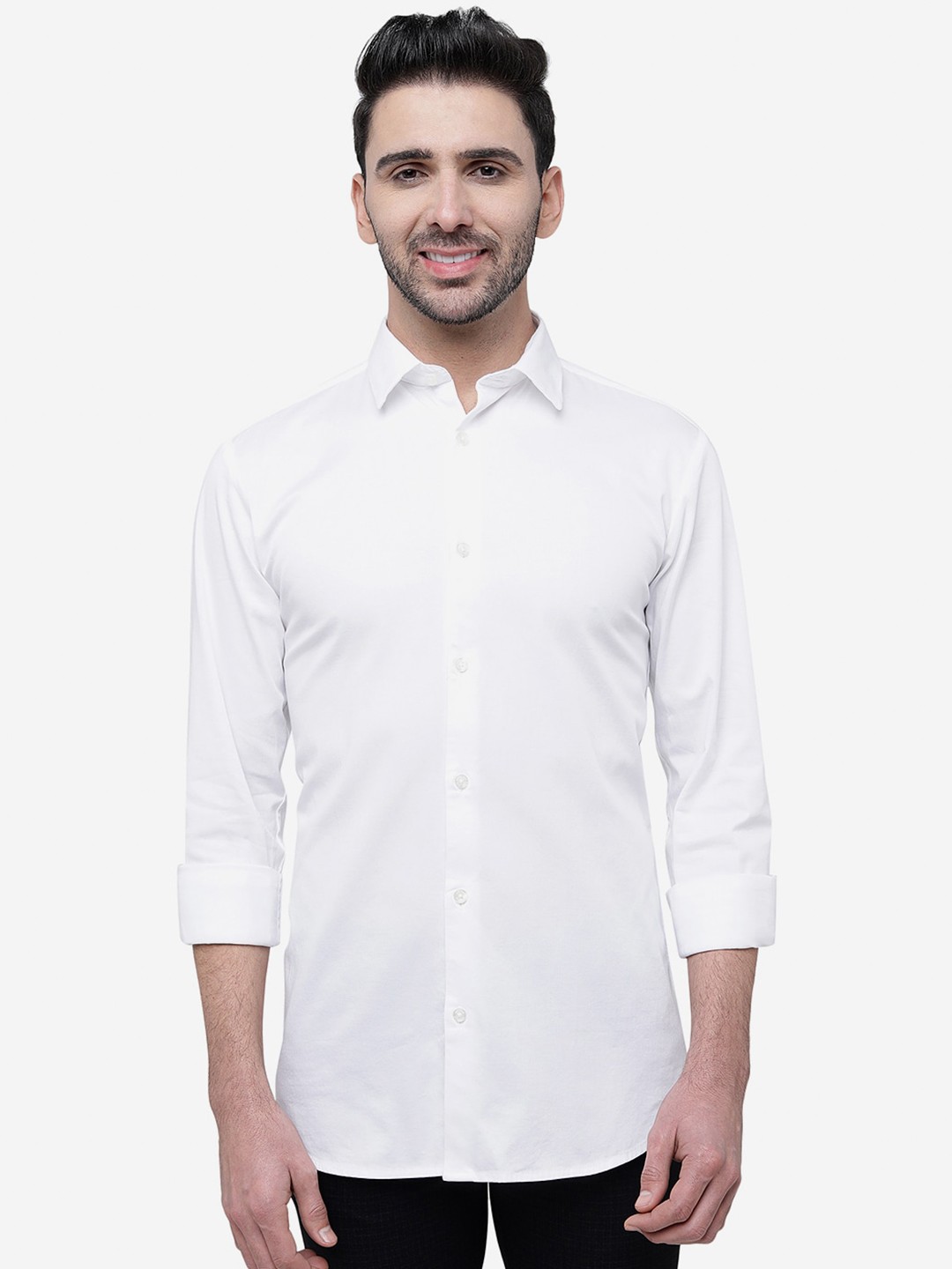 

JADE BLUE Cotton Casual Shirt, White
