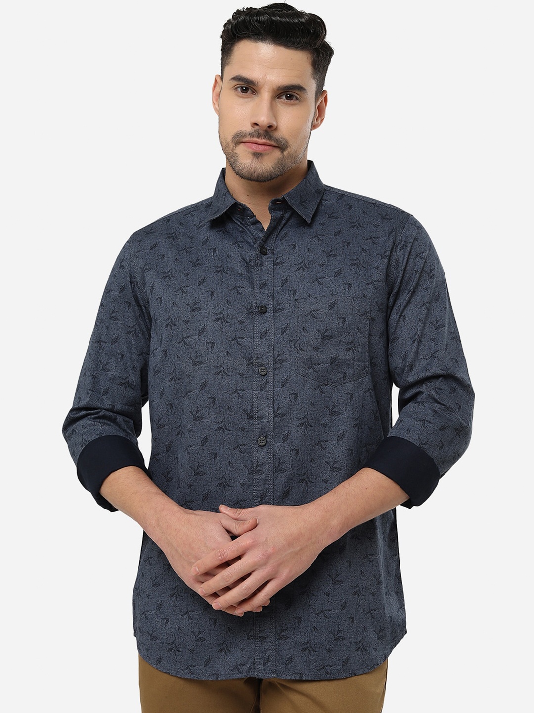 

JADE BLUE Slim Fit Floral Printed Cotton Casual Shirt