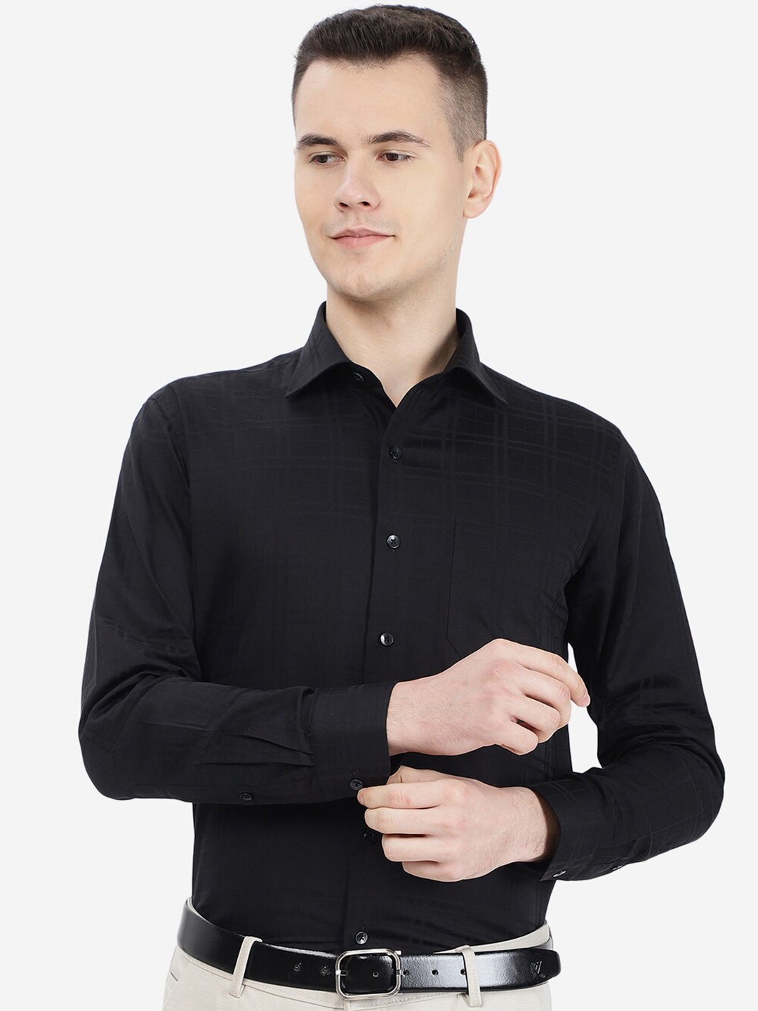 

METAL Cotton Formal Shirt, Black
