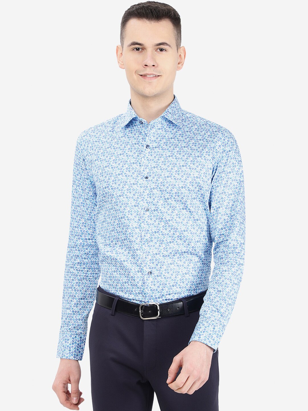 

WYRE Slim Fit Floral Printed Cotton Formal Shirt, Blue