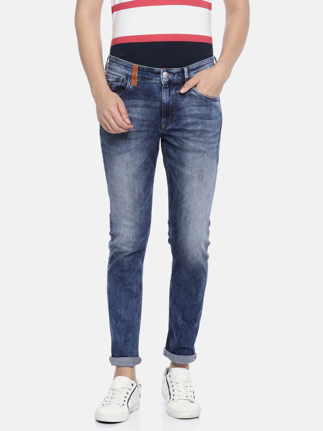 

U.S. Polo Assn. Denim Co. Men Blue Brandon Slim Fit Mid-Rise Clean Look Stretchable Jeans