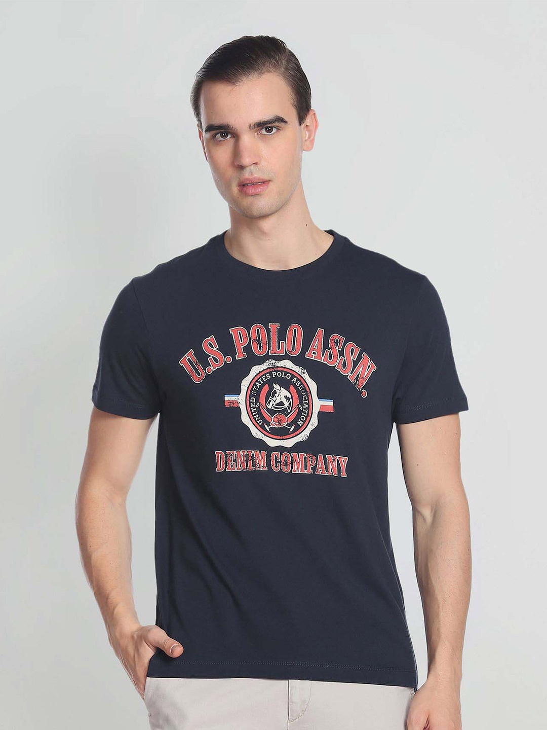 

U.S. Polo Assn. Denim Co. Brand Print Cotton T-Shirt, Navy blue