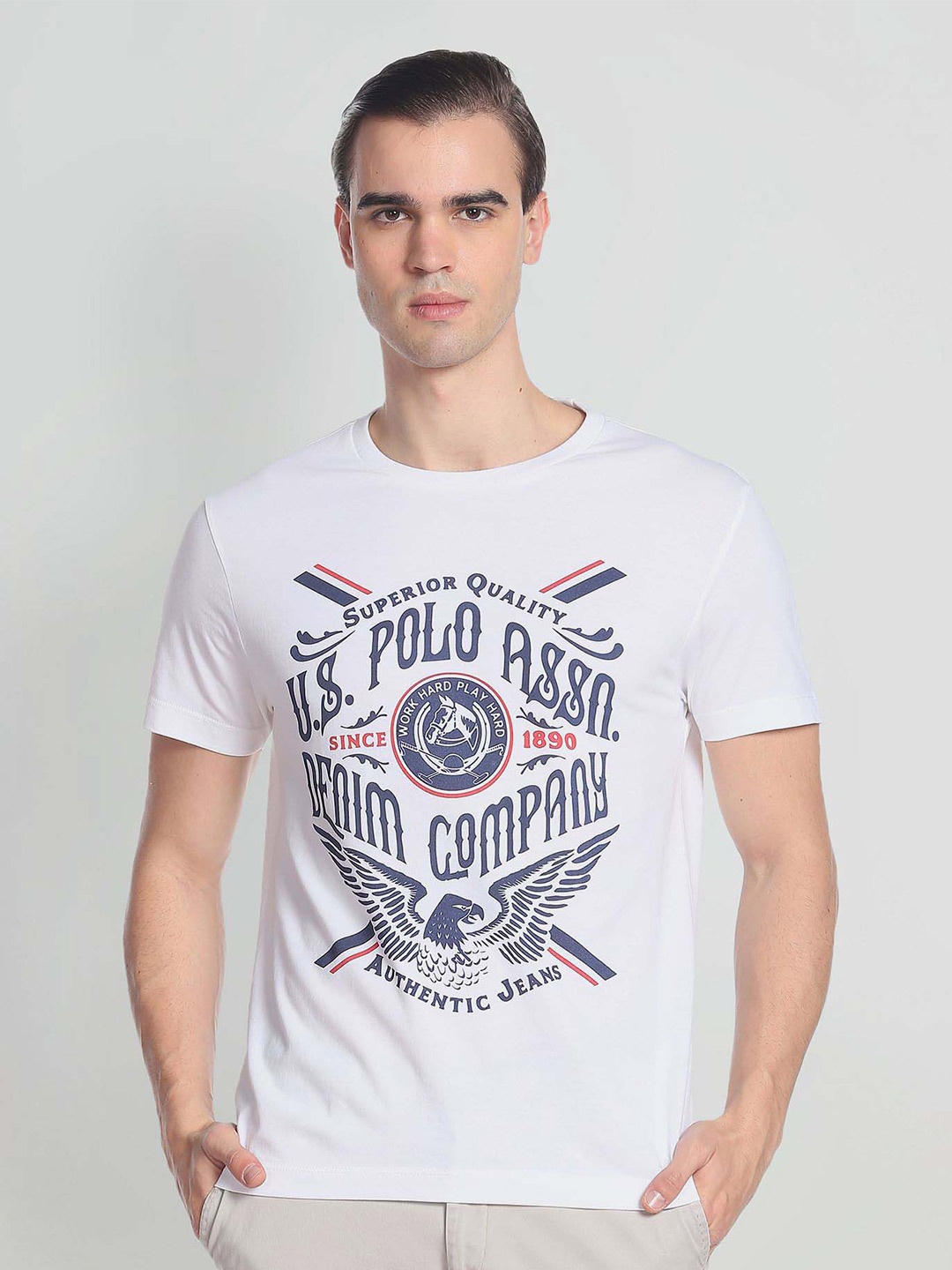 

U.S. Polo Assn. Denim Co. Brand Print Slim Fit T-Shirt, White