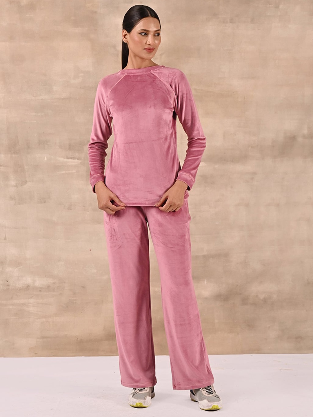 

Lakshita Women Plus Size Velour Tracksuits, Pink