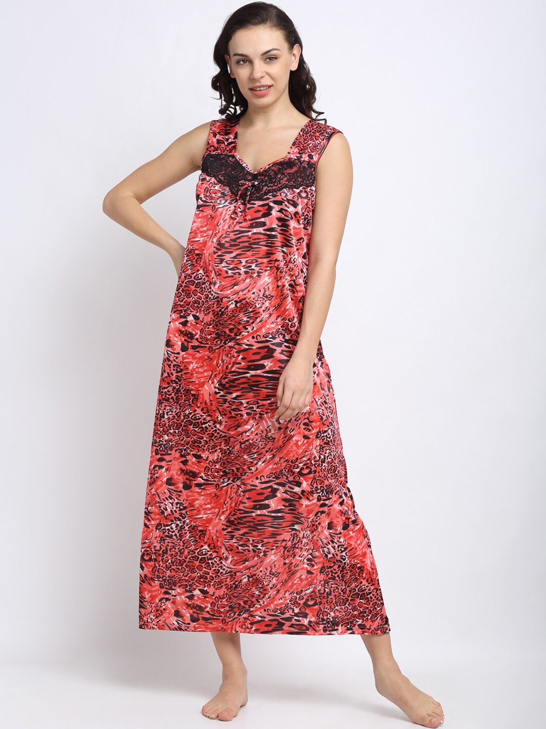 

NEUDIS Animal Printed Maxi Nightdress, Peach